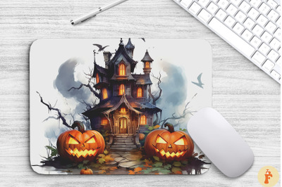 Halloween Witchcraft Castle Mouse Pad