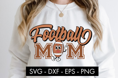 Retro Football Mom SVG Cut File PNG Sublimation