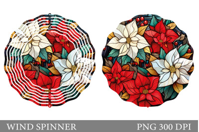 Poinsettia Spinner Sublimation. Flowers Wind Spinner