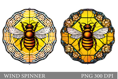 Stained Glass Bee Wind Spinner. Bee Spinner Sublimation