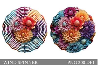 Flowers Spinner Sublimation. 3D Flowers Wind Spinner Design