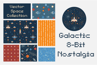 8 bit Galactic Patterns and Stickers