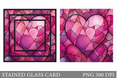 Heart Stained Glass Card. Stained Glass Heart Card Design