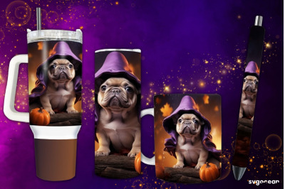 Halloween French Bulldog Wrap Bundle | Tumbler | Mug | Pen