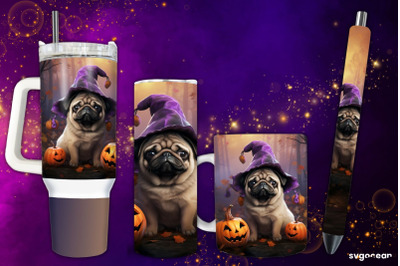 Halloween Pug Wrap Bundle | Tumbler | Mug | Pen