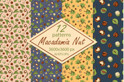 Macadamia nut paper/seamless patterns