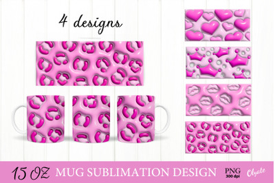 3D Inflated Mug Bundle. Barbie Style Sublimation
