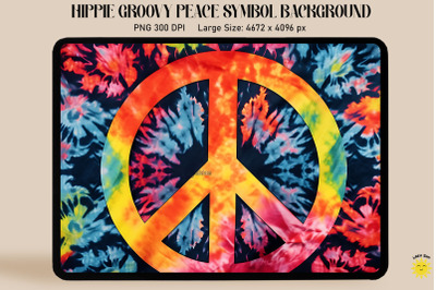 Peace Symbol On Tie Dye Background