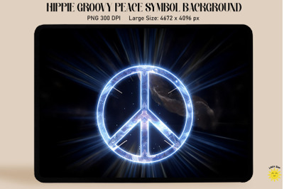 Hologram Of A White Peace Sign In Space