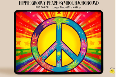 Rainbow Peace Sign Groovy 70&#039;S