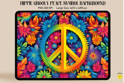 Peace Symbol With Flowers Background