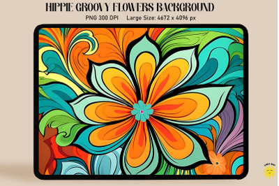 Hippie Groovy Flower Background