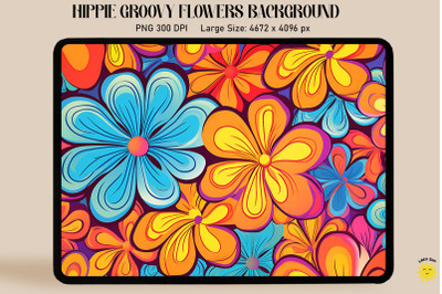 Hippie Groovy Flower Background