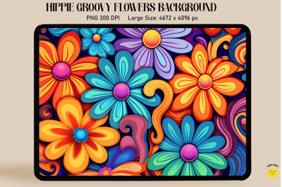 Hippie Groovy Flower Background