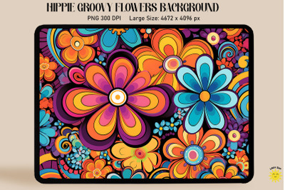 Hippie Groovy Flower Background