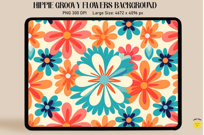 Minimal 1970S Groovy Retro Flowers