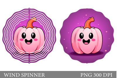 Pink Pumpkin Spinner. Cute Pumpkin Halloween Wind Spinner