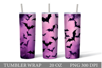 Bat Halloween Tumbler. Bat Silhouette Tumbler Sublimation