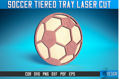 Soccer Tiered Tray Laser Cut SVG | Tiered Tray Laser Cut SVG Design |