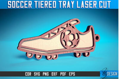 Soccer Tiered Tray Laser Cut SVG | Tiered Tray Laser Cut SVG Design |