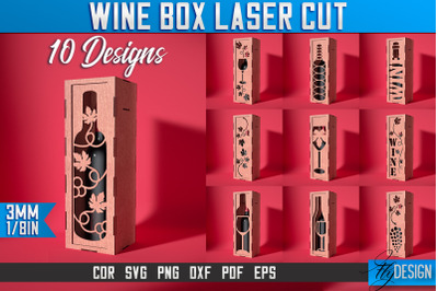 Wine Box Laser Cut SVG | Gift Wine Box Laser Cut SVG Design | CNC File