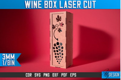 Wine Box Laser Cut SVG | Gift Wine Box Laser Cut SVG Design | CNC File