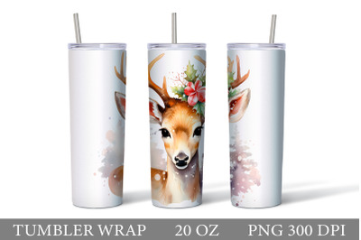 Deer Watercolor Tumbler Design. Deer Tumbler Sublimation