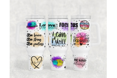 Inspirational Quotes 40oz Tumbler Wrap, Inspirational 40oz Quencher