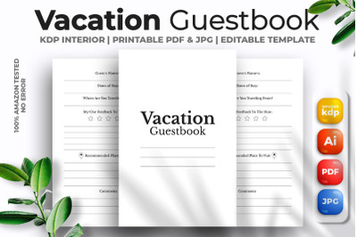 Vacation Guestbook Kdp Interior