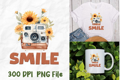 Smile Polaroid Camera Sunflower
