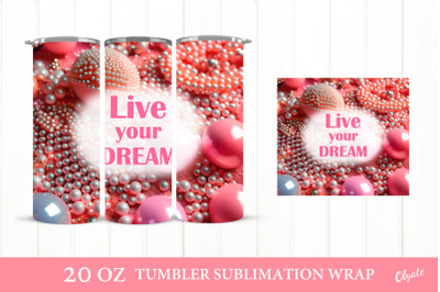 Girly Tumbler Sublimation Wrap. Barbie Style 20 OZ Tumbler