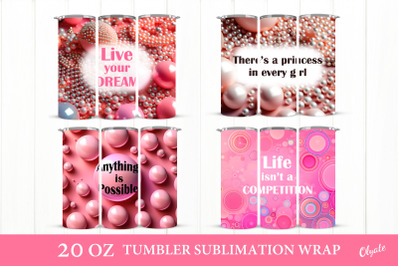 Barbie Style Tumbler Bundle. Girly Tumbler 20 OZ Sublimation