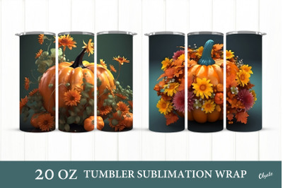 Pumpkin Tumbler Wrap. Halloween Tumbler Sublimation