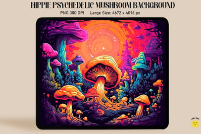 Trippy Psychedelic Mushrooms Background