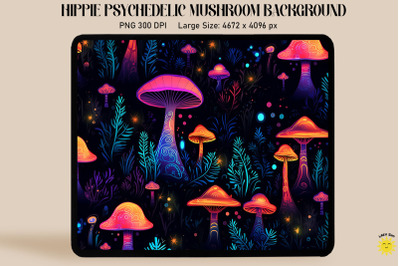 Magic Mushrooms With Big Glowing Neon