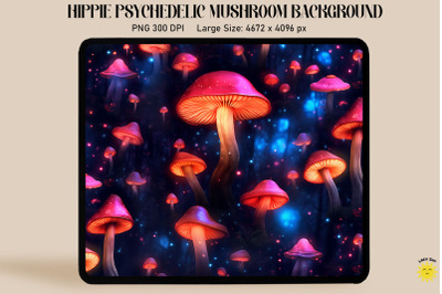 Magic Mushrooms Pattern Glowing Neon