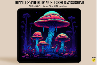 Neon Psychedelic Giant Mushrooms