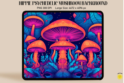 Vibrant Psychedelic Symmetry Mushrooms