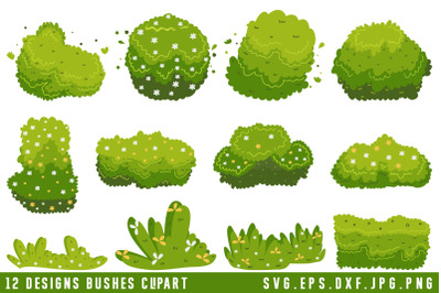Bushes Illustration SVG Bundle