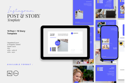 Modern and Neat Work from Home Instagram Template