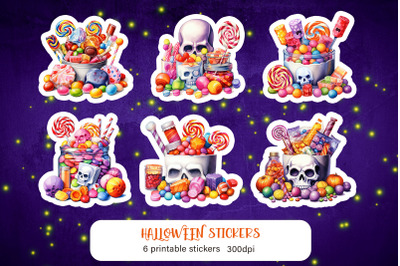 Cute cartoon sweets sticker pack Halloween sticker PNG