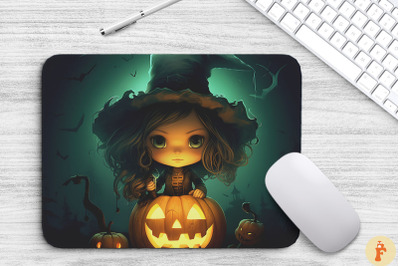 Cute Little Witch Mouse Pad Design