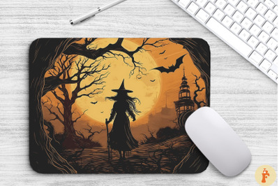 Halloween Horror Witch Mouse Pad