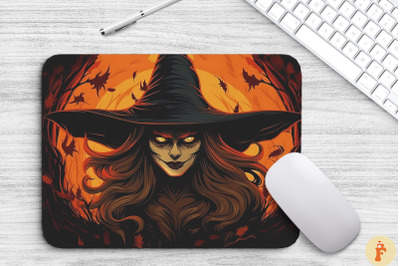 Halloween Horror Witch&#039;S Face Mouse Pad