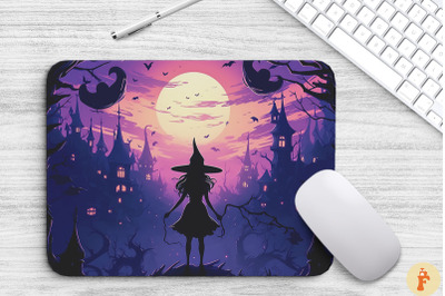 Witch Halloween Mouse Pad Design