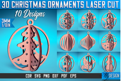 3D Christmas Ornaments Laser Cut SVG | Christmas Ornaments Laser Cut