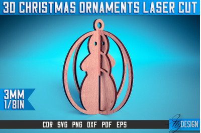 3D Christmas Ornaments Laser Cut SVG | Christmas Ornaments Laser Cut