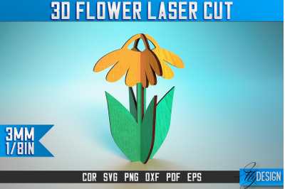 3D Flower Laser Cut SVG | Flower SVG Design | CNC Files