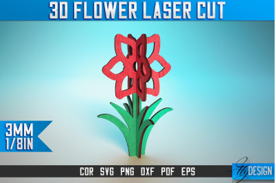 3D Flower Laser Cut SVG | Flower SVG Design | CNC Files