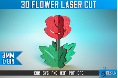 3D Flower Laser Cut SVG | Flower SVG Design | CNC Files